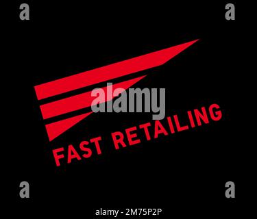 Fast retail, ing Fast retail, ing, rotated logo, black background Stock Photo