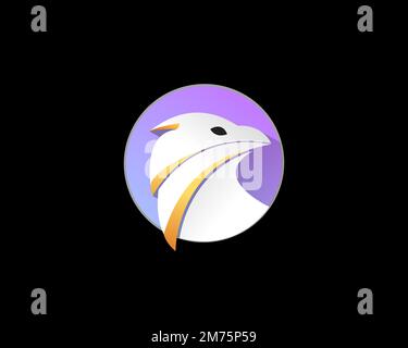 Falkon, rotated logo, black background B Stock Photo - Alamy