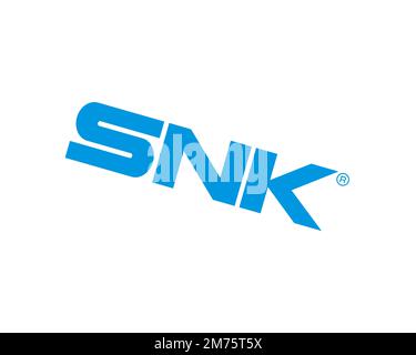 SNK, rotated logo, white background B Stock Photo