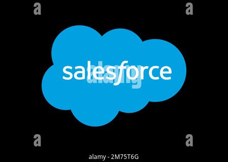 Salesforce. com, Logo, Black background Stock Photo