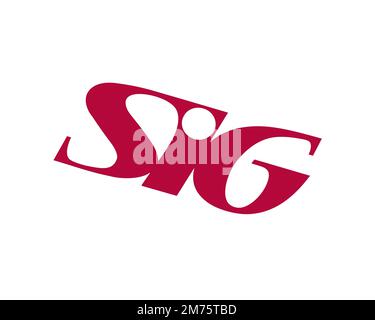 SIG Plc, Rotated Logo, White Background Stock Photo - Alamy