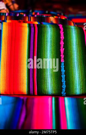 Close up on guatemaltese colorful fabric Stock Photo