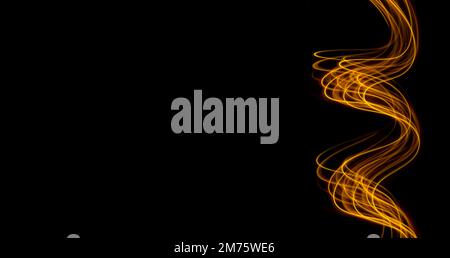 Futuristic light wave of energy with elegant glowing lines banner design. Abstract modern technology background. Velocity concept. Stock Photo