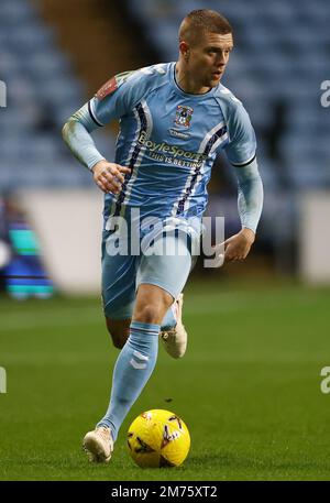 Coventry, UK. 7th Jan, 2023. Jake Bidwell of Coventry City during the The FA Cup match at the Coventry Building Society Arena, Coventry. Picture credit should read: Darren Staples/Sportimage Credit: Sportimage/Alamy Live News Stock Photo