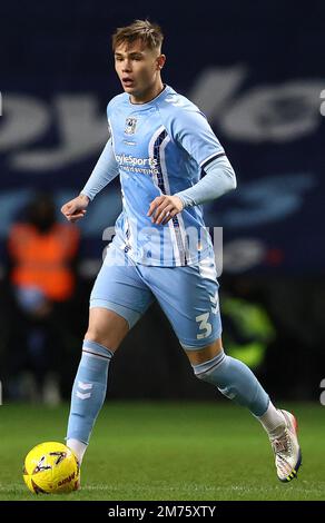 Coventry, UK. 7th Jan, 2023. Callum Doyle of Coventry City during the The FA Cup match at the Coventry Building Society Arena, Coventry. Picture credit should read: Darren Staples/Sportimage Credit: Sportimage/Alamy Live News Stock Photo