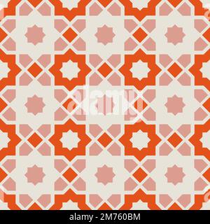 Patterned azulejo floor tiles. Abstract geometric background. Vector illustration, seamless mediterranean pattern. Turkish, Portuguese floor tiles azu Stock Photo