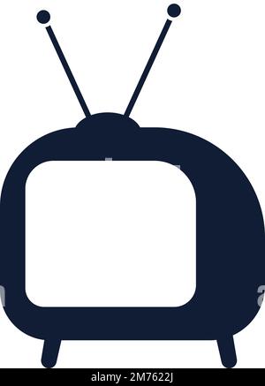 Tv Icon vector illustration in flat style isolated on black background. Television symbol for web site design, logo, app, ui. Stock Vector