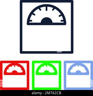 Bathroom Floor Scales Icon Weight Measure Equipment Flat Vector Illustration Stock Vector