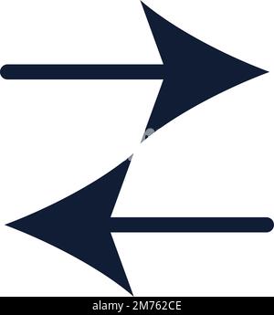 two arrows pointing in different directions vector illustration block ...