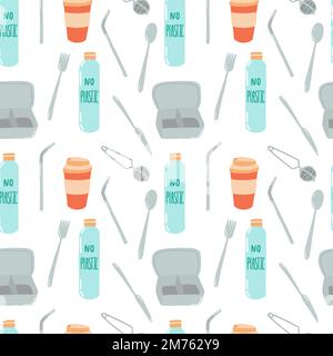 Zero waste products pattern Stock Vector