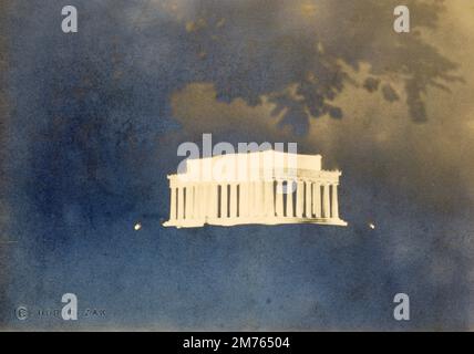 Lincoln Memorial at Night,  Washington D.C., likely 1920s or 1930s Stock Photo