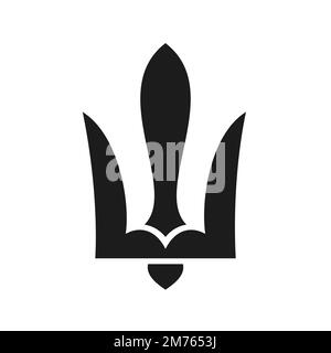 Stylized coat of arms of Ukraine in national colors. Beautiful coat of arms of Ukraine for t-shirts, stickers. Stock Vector