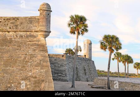 Castillo de San Marcos at sunset, Florida, USA Stock Photo