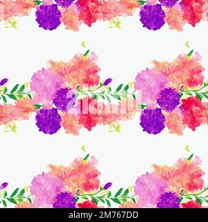Blurry floral pattern, semblance of watercolor, seamless illustration design, repeating background for web and print Stock Photo