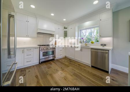 Kitchen interior in new luxury home Stock Photo