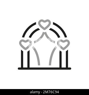Design line icon wedding, marriage, ceremony. Modern graphic design concepts, simple outline elements. Editable stroke. Stock Vector