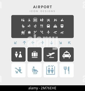 Airport service signs vector set Stock Vector