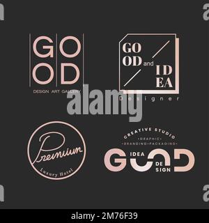 Good idea logo badges design set Stock Vector
