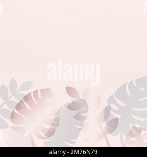 Tropical leaves pattern on pastel pink background vector Stock Vector
