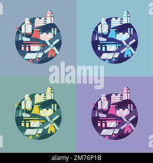 Set of alternative energy vectors Stock Vector