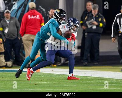 Jacksonville Jaguars cornerback Darious Williams (31) in coverage during an  NFL football game against the Denver Broncos at Wembley Stadium in London,  Sunday, Oct. 30, 2022. The Denver Broncos defeated the Jacksonville