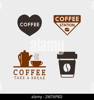 Set of coffee elements and coffee accessories vector Stock Vector