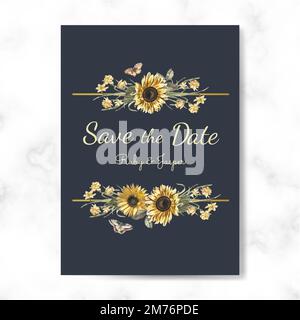 Save the date wedding invitation mockup vector Stock Vector