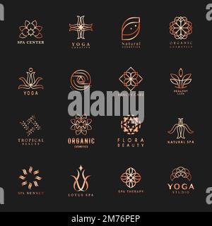 Set of yoga and spa logo vector Stock Vector