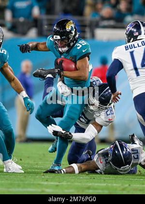 Tennessee Titans safety Joshua Kalu (28) heads to the field before an NFL  football game against the Jacksonville Jaguars, Saturday, Jan. 7, 2023, in  Jacksonville, Fla. (AP Photo/Phelan M. Ebenhack Stock Photo - Alamy