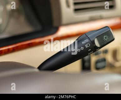 Stick for car lights and indicators of a vehicle Stock Photo
