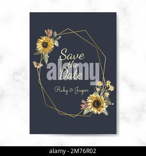 Save the date wedding invitation mockup vector Stock Vector