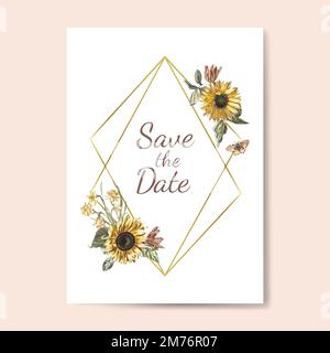 Save the date wedding invitation mockup vector Stock Vector