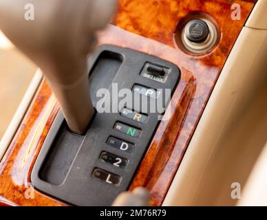 Automatic gear transmission lever on a neutral mode. Stock Photo