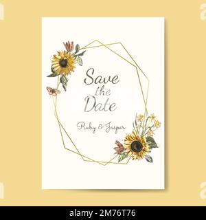 Save the date wedding invitation mockup vector Stock Vector