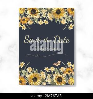 Save the date wedding invitation mockup vector Stock Vector