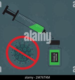 covid-19 illustration, vaccine awareness concept Stock Vector