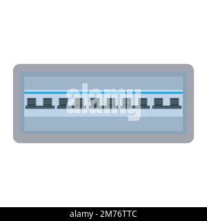 Electric power circuit breakers in Distribution box, vector illustration Stock Vector