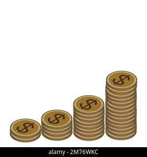 vector design of coins isolated on white background Stock Vector