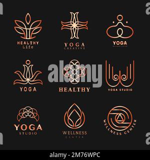 Set of yoga logo vector Stock Vector