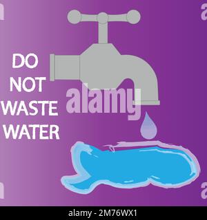 do not waste water illustration Stock Vector