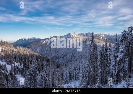 Snow at Hurricane Ridge, Olympic National Park, Washington State, USA Stock Photo