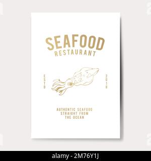 Authentic seafood restaurant logo vector Stock Vector