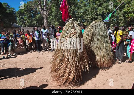 Kumpo dance with masks in Senegal, West Africa Stock Photo