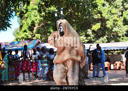 Kumpo dance with masks in Senegal, West Africa Stock Photo