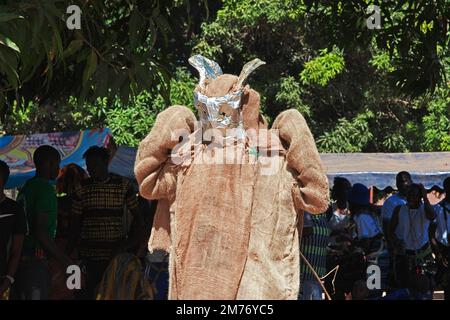 Kumpo dance with masks in Senegal, West Africa Stock Photo