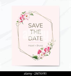 Save the date wedding invitation mockup vector Stock Vector