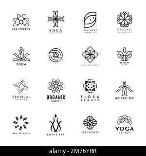 Set of yoga and spa logo vector Stock Vector