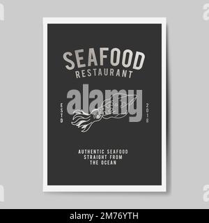 Authentic seafood restaurant logo vector Stock Vector