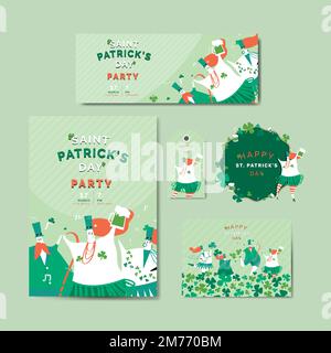 St. Patrick's Day celebration set layout vector Stock Vector