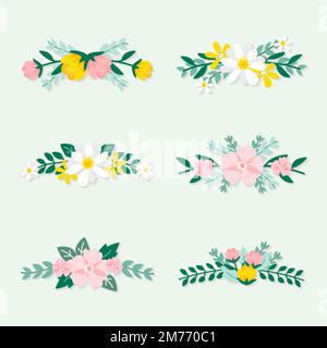 Colorful spring floral ornate vectors Stock Vector